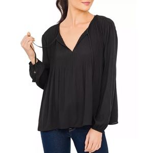 Daniel Rainn Pleated Long Sleeve Blouse Top Shirt